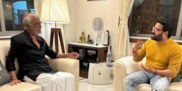 Rajinikanth gifts golden memorabilia to Rishab Shetty