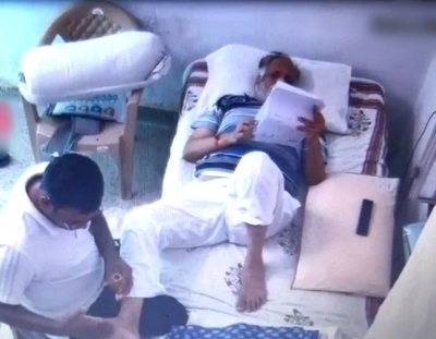 Satyendar Jain having massage at Tihar, CCTV surfaced
