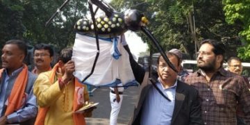 Dengue effect: BJP MLAs protest in Bengal Assembly with sari-clad mosquito replica