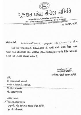 Congress suspends 38 for anti-party activities in Gujarat polls