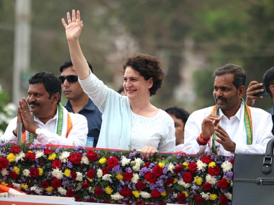 Priyanka Gandhi appeals to Karnataka voters to stand with Congress Priyanka Gandhi appeals to K'taka voters to 'stand with Congress'