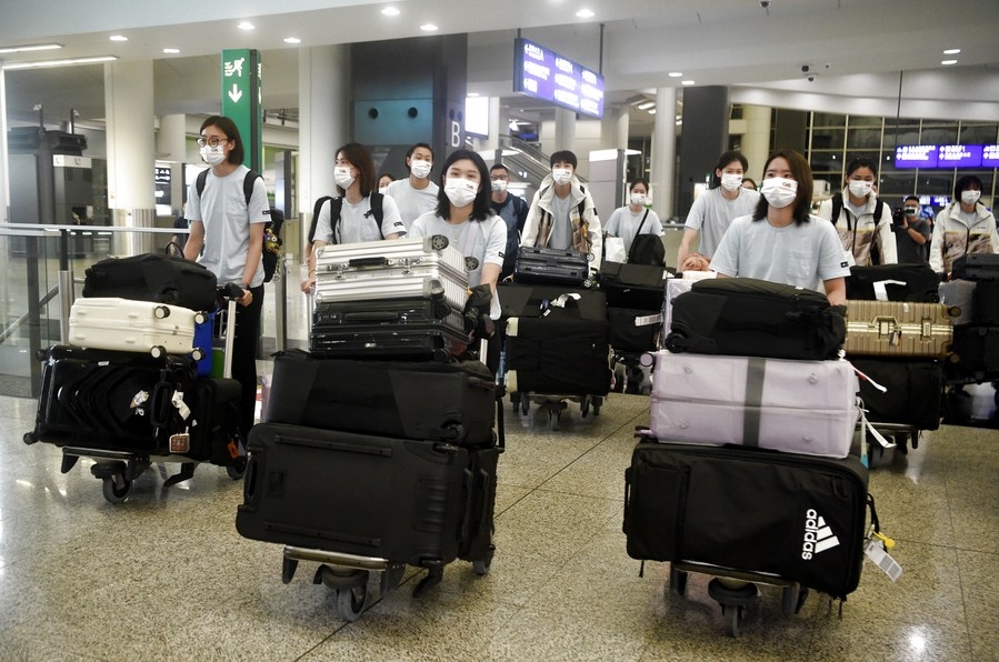 China women's volleyball team arrives in Hong Kong for FIVB Nations League
