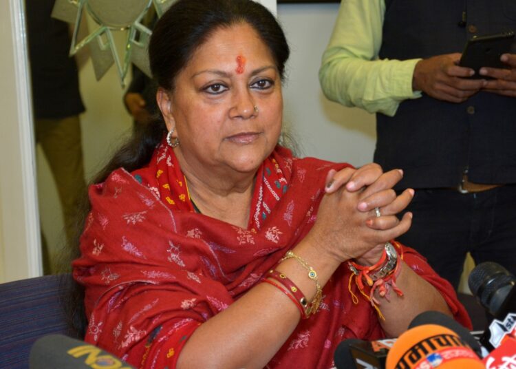 Raje attacks R'sthan Congress govt over Dalit girl's rape and murder