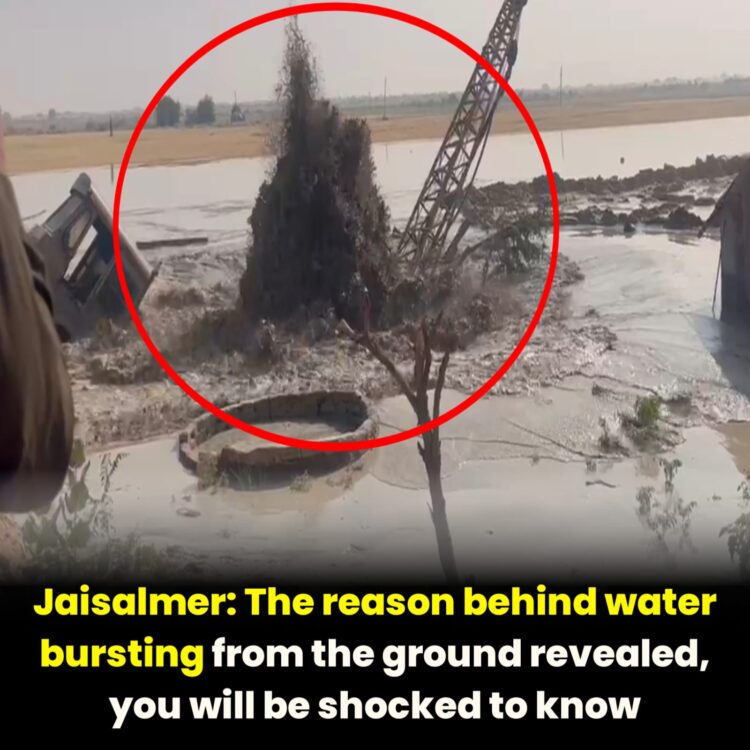 Jaisalmer: While digging a borewell, suddenly a stream of water started rising several feet above the ground and falling