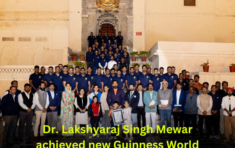 Dr. Lakshyaraj Singh Mewar Sets a New World Record with the Largest Solar Lamp Sun Formation
