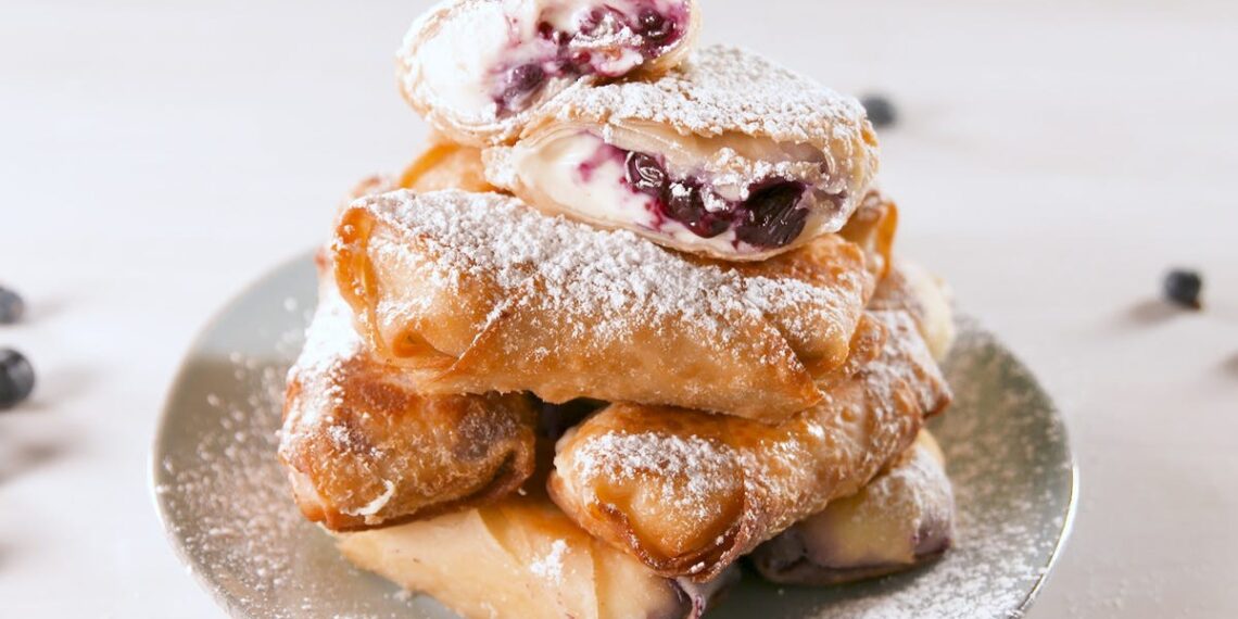 Blueberry Cream Cheese Spring Rolls