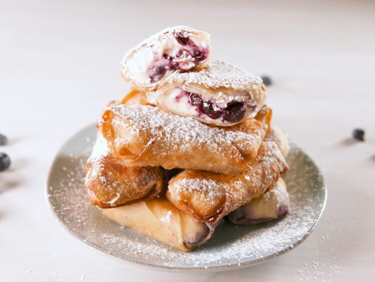 Blueberry Cream Cheese Spring Rolls