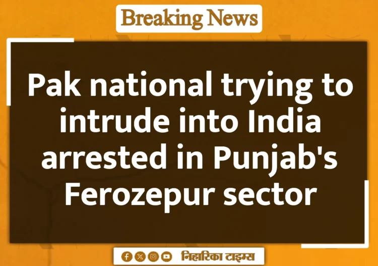 Pak national trying to intrude into India arrested in Punjab's Ferozepur sector