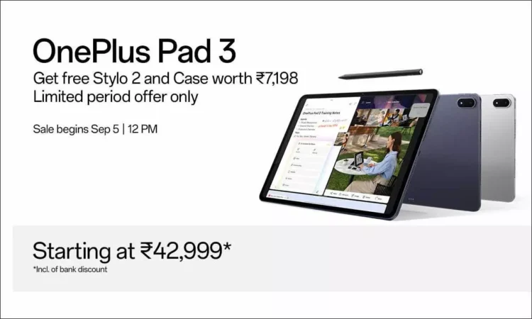 OnePlus Pad 3 Launches Open Sale on September 5, 2025