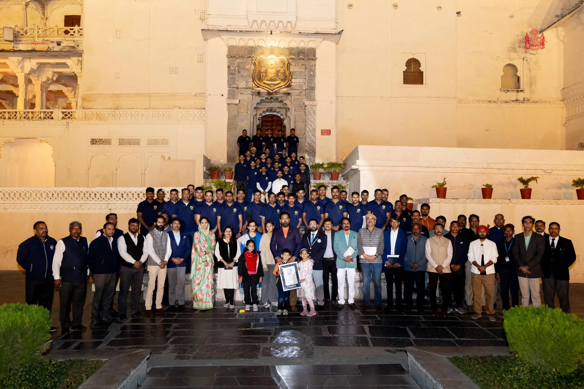 Dr. Lakshyaraj Singh Mewar Sets a New World Record with the Largest Solar Lamp Sun Formation